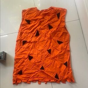 Orange Sleeveless Tunic with Black Triangle Accents halloween Fred flintstone